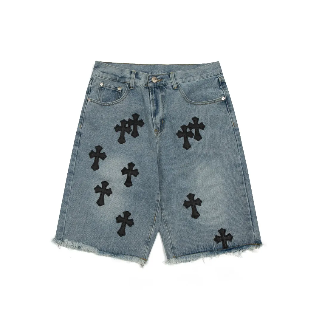 KE919#P180 The only correct leather label version on the market Chrome Hearts CH Cross embroidery distressed jeans Top ceiling quality 100% correct version The correct version is here!  Believe me this must be the best quality you will ever come across! ! Excellent value for money! !  Styles with different washes and textures are very friendly to people with thin legs and thick legs. The straight version is very flattering to the shape of the legs. The moderate length is timeless and easy to match. It is the basis of various styles and a must-have in the wardrobe! ! Add a little stacking to easily control the clean fit trend that has exploded this year. The fabric is stiff but also makes the upper body soft without losing texture. The sides and cuffs of some styles have a bone-wash effect. The vintage flavor pops up all at once. It’s really hard not to love it! ✅Correctly customize the Croxin metal leather label on the back panel. It is not sold directly with the cross on the finished jeans. 1:1 copying strives for excellence and the details are perfectly grasped. ✅The cross leather label is clear and smooth. Exquisite turning top craftsmanship. ✅Buttons, zippers and hardware are all customized versions of the Croxin LOGO. ✅High-cost washing process. Size: 28 30 32 34 36 (5 sizes)